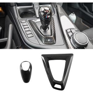 Real Carbon Fiber Gear Shift Knob Cover Compatible with BMW F80 M3 2015-2018, F82 F83 M4 2015-2020