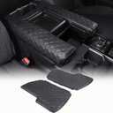 CHEAYAR Center Console Armrest Box Cover Kit Compatible with Toyota Tundra 2022 2023 2024 2025 Toyota Sequoia 2023 2024 2025, Console Armrest Cushion Automotive Customized Cushion (Black)