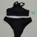 Beautikini Period Swimwear Two Piece Sporty Swimsuit Bikini Menstrual Leakproof Bathing Suit for Teen Girls S