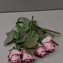 Artificial Realistic Roses Pink Flowers 24" Real Touch Silk Roses Bouquet Long Stems Rose Fake Roses Decor for Home Party Wedding Table Centerpieces Roses Realistic - 4 Pcs