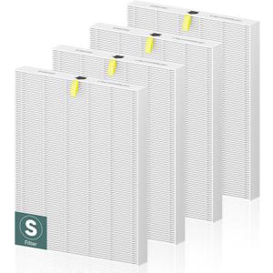 C545 Replacement Filter S Compatible with Winix C545 Air Purifier and Winix C545 Replacement Filter S 1712-0096-00 and 2522-0058-00, 4 Pack High Efficiency H13 Ture HEPA Filter