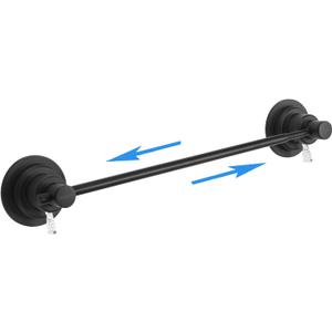 Suction Cup Extendable 17-29" Stainless Steel Towel Bar (Matte Black)