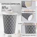 Lamosi Coffee Cups 12OZ 500 Pack, Disposable Coffee Cup, Disposable Cups,12 oz Hot Cups,12 oz Paper Insulated Cup for Cold Hot Drinks (No Lids)