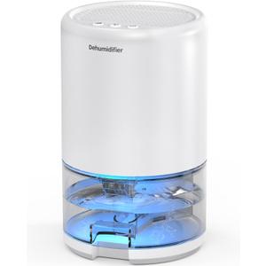 Dehumidifier, 35 oz Small Dehumidifiers for Home, Bathroom, Bedroom, Closet, Ultra-Quiet with Sleep Mode, 7 Color Lights & Auto Shut Off, Compact & Portable for RV, Rooms, Basement, Energy Saving