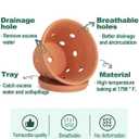 vensovo 8 Inch Terracotta Orchid Pots with Holes and Saucers - 2 Pack Clay Orchid Planter Pots for Repotting, Breathable Flower Pots for Indoor Outdoor, Promotes Air Circulation & Healthy Roots
