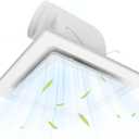 Bathroom Exhaust Fan with Light,6000K 12W Square LED,141CFM 0.7 Sones 4 Inches Duct 115V,Quiet Bathroom Ventilation Exhaust Fan for Shower/Restroom/Office/Home (6000k LED)