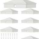 Dunzy Post Caps Aluminum Pyramid Fence Deck Post Caps Cover for Nominal Sleeve with Screws for Outdoor Mailbox Dock Wood(4 x 4,White,8 Packs)