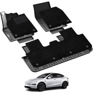 3W Tesla Model Y Juniper Metal Pedal Floor Mats with Carpets, Not Standard
