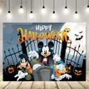 Happy Halloween Backdrop for Party Supplies 5x3ft Mouse Theme Banner for Party Cake Table Decorations Halloween Banner