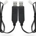 Charger Replacement for Carrera Mario Remote Control RC Car Battery, USB Charging Cable Cord 2 ft (2-Pack) - PDEEY
