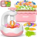 Deesry Craft Kits for Kids Ages 4-8, DIY Arts and Christmas Crafts for Kids, Fabric Flower Bouquets Toys with Storable Box, Flower Making Toy, Birthday Gifts for 4 5 6 7 8 Years Toddler Girl Toys (Pink)