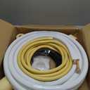 25FT Mini Split Line Set 1/4*1/2 OD HVAC Copper Tube Pipe Extension,3/8 Thickened PE Insulation Coil Air Conditioner Twin Copper Line Heating Equipment Hose with Flared Nuts (25FT (1/4+1/2) with wire)
