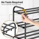 Hleelomi 3-Tier Expandable Shoe Rack,Adjustable Shoe Shelf Storage Organizer Heavy Duty Metal Free Standing Shoe Rack for Entryway, Closet,Living Room,Dorm,Black