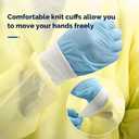 JMU 10 Pcs Disposable Isolation Gowns Yellow, Polypropylene Medical Gowns with Knitted Cuffs, Length 47.24"