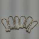 KLOGTSIND Magnetic Curtain Tiebacks, Curtain Tie Backs for Curtains 6 Pack, Wood Bead Curtain Tiebacks, Curtain Holders for Boho Bedroom Decor, Baby Nursery Decor, Farmhouse Decor