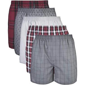 Gildan Men's Underwear Boxers, Multipack (Mixed Red/Grey (5-pack))