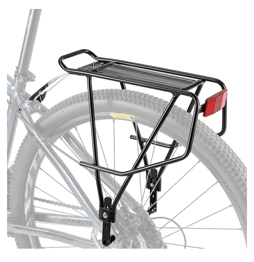 Rear Bike Rack - Bike Cargo Rack for Disc Brake/Non-Disc Brake Mount - Large Capacity Bicycle Pannier Rack, Height Adjustable for 26"-29" Frames (Width)
