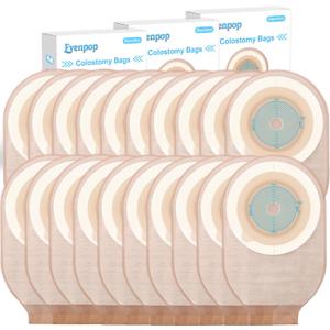Colostomy Bags - Portable & Comfortable, 60 PCS Skin-Friendly Ostomy Bag for Kids/Adults, One Piece with Closure Colostomy Supplies, 20-65mm Cut-to-Fit, Easy to Use