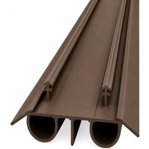 32 Inch Fixed Kerf Double Bubble Vinyl Door Sweep 2 Pack Brown, Exterior Door Bottom Seal, Kerf Door Seal for Steel and Fiberglass Doors Avodah Hardware