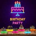 Chinco 6 Pcs Glow Party Birthday Centerpieces Neon Birthday Decorations Honeycomb Centerpieces for Tables Neon Party Supplies(Classic)