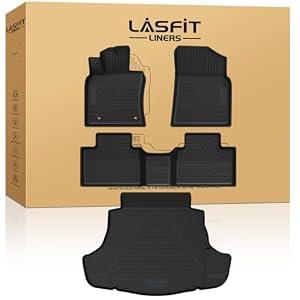 LASFIT Floor Mats&Trunk Mat for Toyota Camry 2025-2026 Hybrid/ LE/ SE/ XLE/ XSE, All Weather Custom Fit TPE Floor Liners for Camry 2025 Front & Rear Full Set Car Mats, Black
