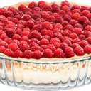 10 Inch - Glass Pie Plates Deep Pie Pans for Baking and Serving, Clear