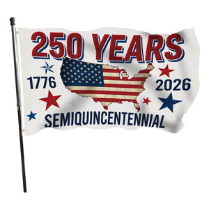 Patriotic 4th of July Decorations Outdoor - 250 Anniversary Usa Flag We The People Patriotic Stars and Stripes Banner Memorial Day White Vertical Single Sided Yard Outdoor Decor 3x5 Ft