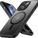 LUHOURI Enhanced Magnetic for iPhone 12 Case,iPhone 12 Pro Case with Screen Protector - Wireless Charging Compatible, Military-Grade Drop Tested, Slim Fit Shockproof Matte Cover - Black