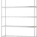 5-Tier Adjustable Wire Shelving with Wheels, Wire Shelf Rack for Kitchen Organization, Garage Storage, 500 to 2500 Pound Capacity, NSF Certified, 60 x 18 x 72, EcoStorage Chrome