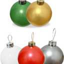 Inflatable Christmas Ornaments,(9'' 10 pcs) Large Inflatable Christmas Balls,Christmas Indoor and Outdoor Decor Balls,Holiday Decorations Yard Tree Decoration
