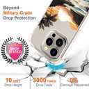 Hungo Compatible for iPhone 15 Pro Max Case for Women Clear Design Cute,Girly Girls Promax Ocean Beach Mountain Sunset Sun Sea Palm Trees Clouds Hills Tropical