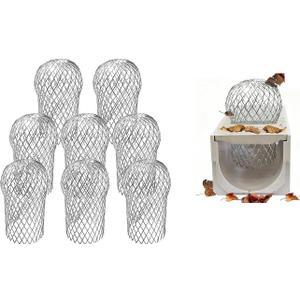 8 Pack Gutter Downspout Guard, 3.5 Inch Adjustable Aluminum Strainer Mesh, Expandable Downspout Filter for Preventing Leaves & Debris Blockage