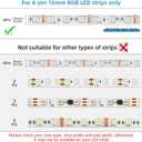 RGBZONE 10Pcs 4 Pin 10mm LED Strip Connectors and 32.8FT 4 Pin RGB Extension Cable Strip to Wire Quick Connection for 10mm Wide Waterproof or Non-Waterproof SMD RGB 5050 LED Strip Light(IP20/IP65)