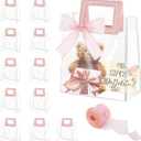 12 Pcs Clear Gift Bags with Handles, Transparent PVC Gift Bag with Ribbon, Reusable Plastic Shopping Bags, Heavy Duty Gift Wrap Bags for Bridal Party Baby Shower Wedding Birthday (10x11x6In-Large) (12Pcs-10x11x6In-Large)