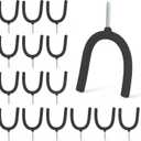 HUHOLE Screw in U Hook, Black, 16PC, Shovel Holder Wall Mount, U Hooks for Hanging Garden Tools
