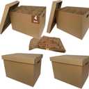 Kitchen Moving Boxes with Wine Dish Glass Packaging Divider Kits and Cushion Wraps, 4 Pack 17x12x12'', Reinforced Handles, Tape-Free (CK171212)