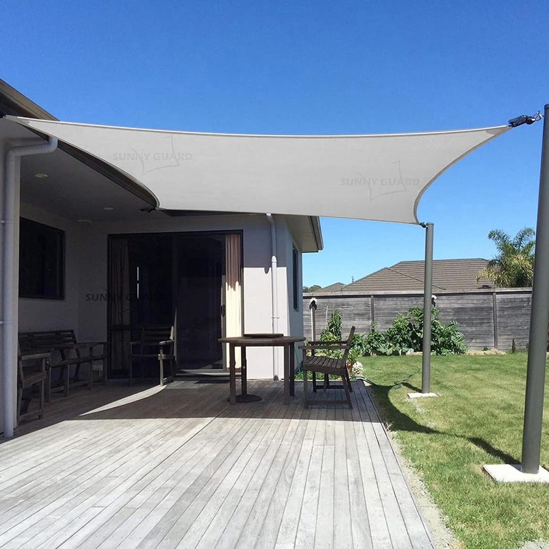 SUNNY GUARD Sun Shade Sail 8' x 8' Rectangle Light Grey UV Block Sunshade for Backyard Yard Deck Patio Garden Outdoor Activities and Facility(We Make Custom Size)