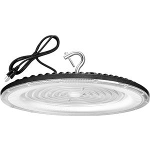 150W UFO Led High Bay Light,120VAC,21050LM 5000K Daylight Area Lighting,IP66 Waterproof 650W MH/HPS with Plug Commercial Bay Lighting for Warehouse/Shop/Workshop/Barn/Gym/Factory, Count of 5