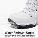 Women's Snow Boots With Lace up Waterproof and Warm fur lining Outdoor Winter Snow Boots Comfortable and Warm in Cold Weather Women's Winter Boots size 6-11 (White)