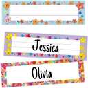 Desk Name Tags for Classroom - Colorful Starfish Student Desk Name Plates for Classroom Decor, Self Adhesive Nametags Cubby Labels Teacher Supplies, Kindergarten Preschool Must Haves - A06
