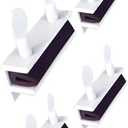 QCAA Sliding Window Security Lock with Vinyl Lining, Child Proof Lock, Aluminum, White, 4 Pack, Made in Taiwan