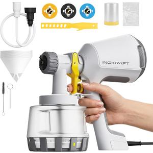 InoKraft Paint Sprayer, Bob Vila Awards HVLP Sprayer Includes 3 Patterns & Whole Cleaning kit for House Painting, Furniture, Cabinets, Compatible with Stains and Latex Paints,1200ml(2026)
