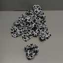 WILLBOND 20 Pieces Cow Print Scrunchies Women Elastic Silk Satin Scrunchies Cow Hair Ties Hairband Ponytail Holder for Player Team Party Hair Gift Accessories(Black)