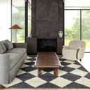 Rugs USA Livy Handmade, Charcoal/Ivory, 6' x 9', Jute, Diamond Checker, Jute, Soft and Textured, High Traffic, Stain Resistant, Easy Clean, Durable Runner for Bedroom, Living Room, Dining Space, Foyer