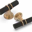10 Pack Cabinet knurled Knobs Matte Black and Champagne Bronze Kitchen Cabinet Knobs Aluminum and Zinc Alloy Drawer Pulls Solid Cabinet Hardware