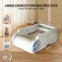 Self Cleaning Cat Litter Box, Open-Top Automatic Litter Box for Multiple Cats with App Control, Safety Sensors Protection, Odor Control Includes 2 Roll Waste Bin Liners and 1 Litter Mat, White