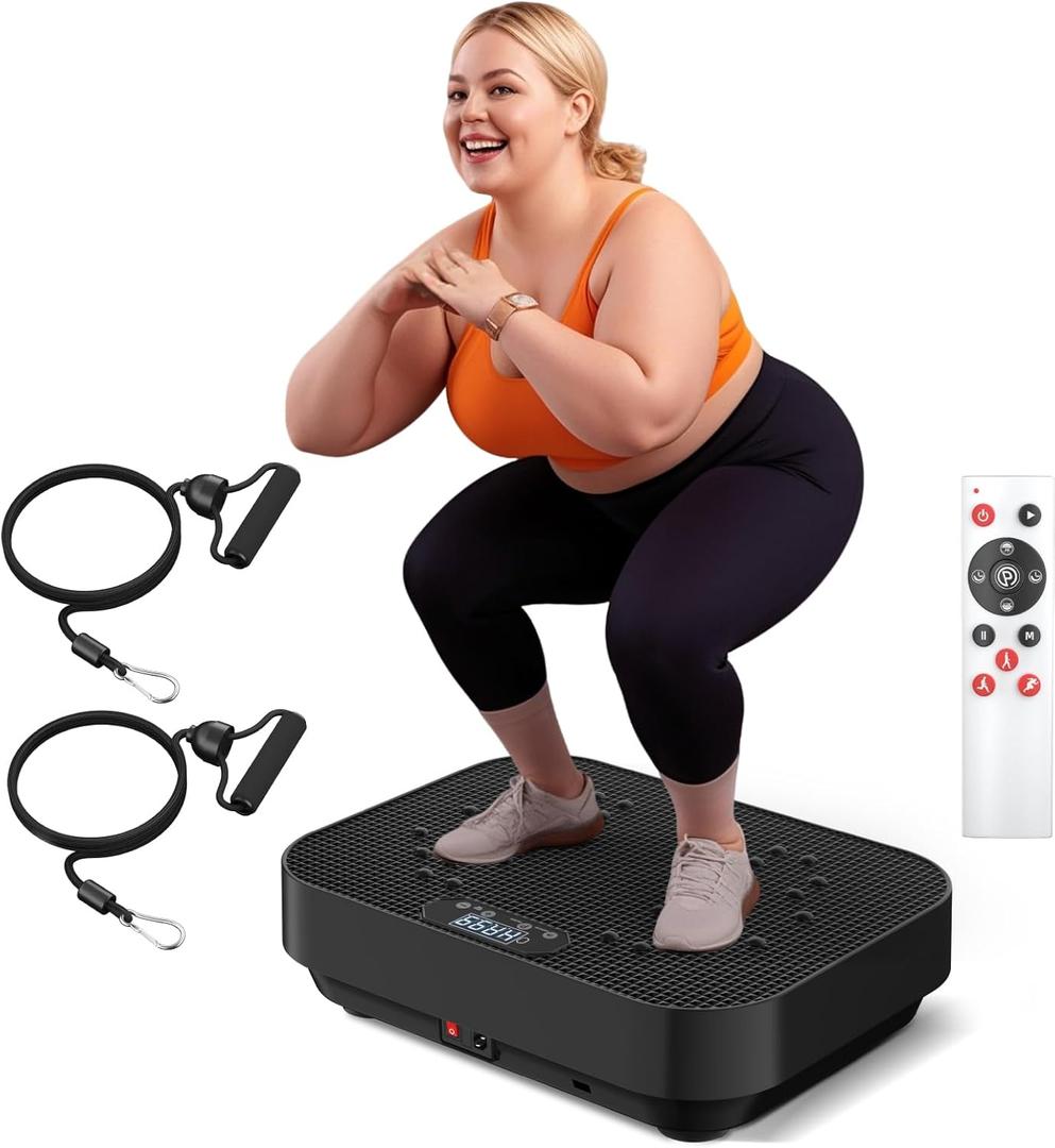 Vibration Plate Exercise Machine, 2025 Upgraded Fitness Vibrating Lymphatic Drainage Full Body Workout Shaker for Weight Loss, Featuring a 330 Lbs Capacity Vibrate Fitness Platform with 8 Modes