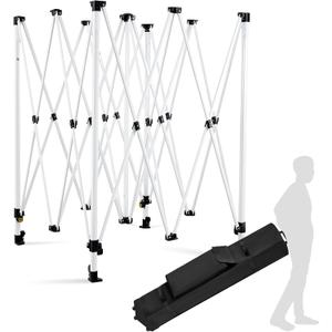 10 x 10 ft Canopy Tent Frame and Roller Bag Adjustable Iron Frame with 3 Height Levels,Pinch-Free Buttons, Square Legs Collapsible Canopy Shelves for Outdoors, Shelves Only