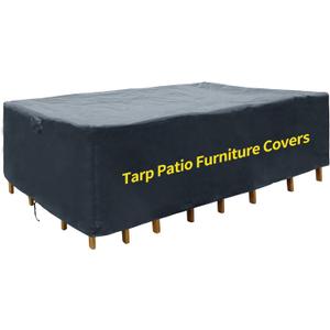 RAINDEWAY COVERS 90 inch Tarp Patio Furniture Covers 100% Waterproof Table and Chair Set Covers Outdoor Furniture Cover Sectional Sofa Set