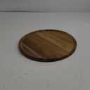 YANGQIHOME Round Wood Tray, Acacia Wooden Serving Tray, Serving Platter, Appetizer Charcuterie Board, Tray Organizer for Kitchen/Countertop, 13.8 x 13.8 x 0.8 inch